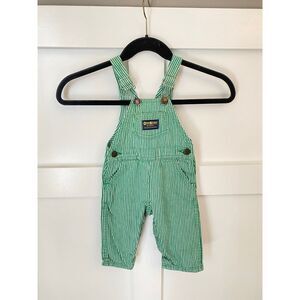 Oshkosh vintage‎ 80s green white overalls euc